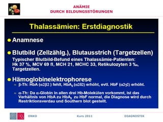 ONKO Kurs 2011 DIAGNOSTIK
ANÄMIE
DURCH BILDUNGSSTÖRUNGEN
 