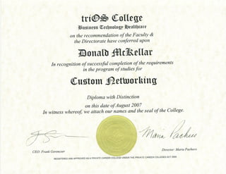 Custom Networking Diploma plus marks