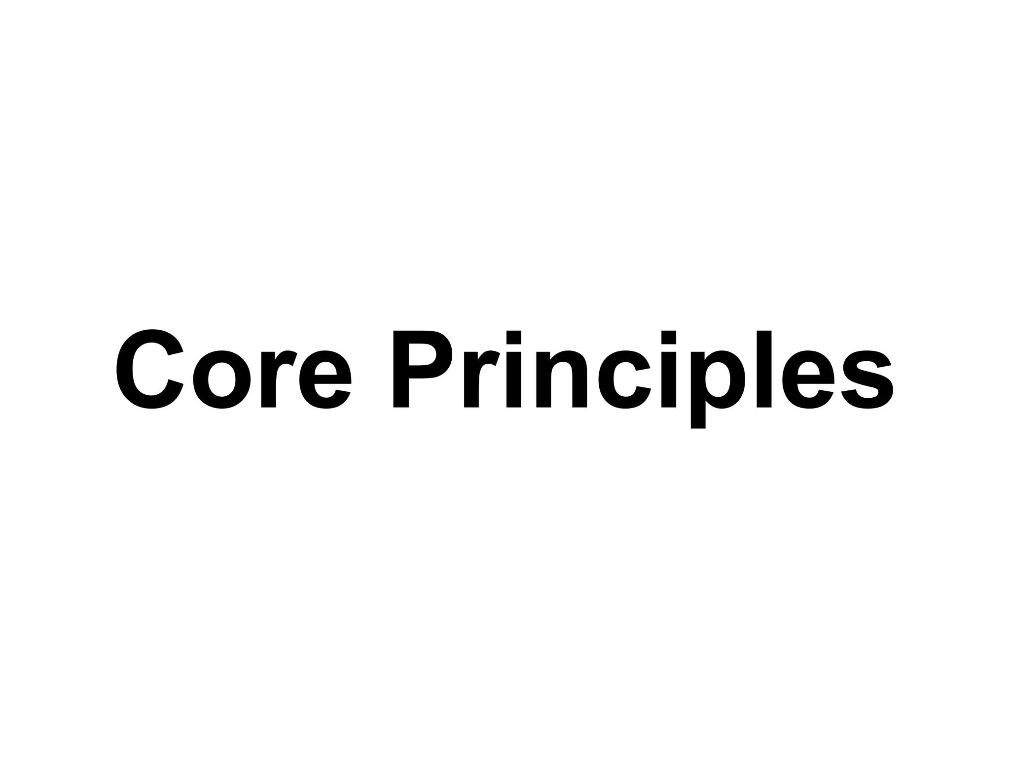 Core Principles 