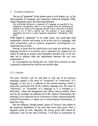 Where Lexicon and Syntax meet Doris Schönefeld | PDF