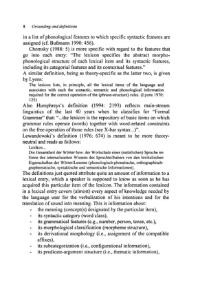 Where Lexicon and Syntax meet Doris Schönefeld | PDF