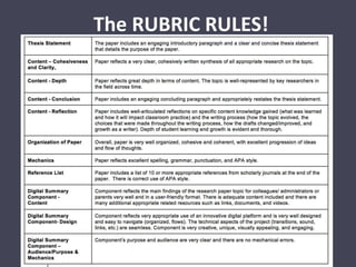 The RUBRIC RULES!
 
