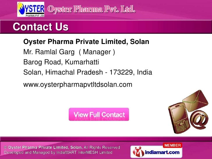 Oyster Pharma Private Limited Himachal Pradesh India