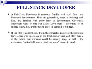INTERNSHIP ON FULL STACK ON WEB DEVELOPMENT,HTML,CSS,JAVA SCRIPT | PPTX