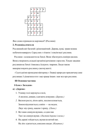 Вікторина Знавці рослин 3 клас. Побочна О.В. | PDF