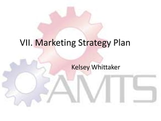 VII. Marketing Strategy PlanKelsey Whittaker