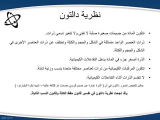 الذرة ونظريات تركيب الذرة | PPT