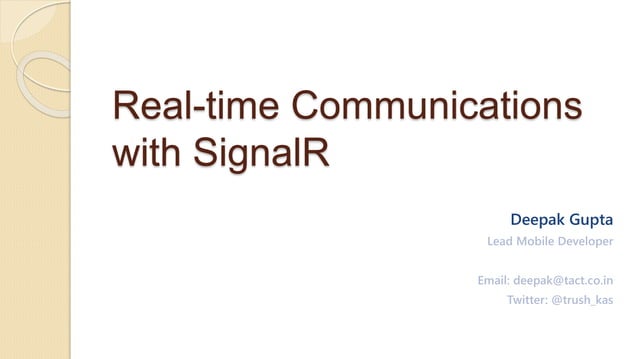 Real time Communication with Signalr (Android Client) | PPT