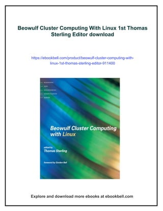 Beowulf Cluster Computing With Linux 1st Thomas Sterling Editor | PDF