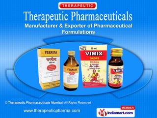 Manufacturer & Exporter of Pharmaceutical
              Formulations
 