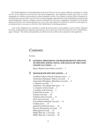 Food Chemicals Codex Supplement 3 Committee On Food Chemicals Codex | PDF