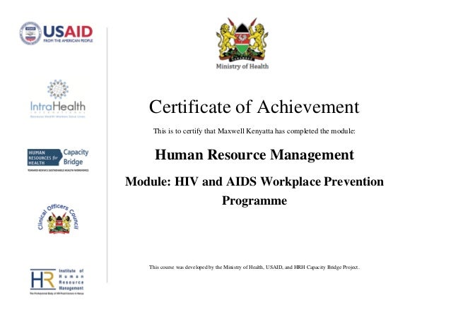 Certificate_HIV_and_AIDS_Workplace_Prevention_Programme