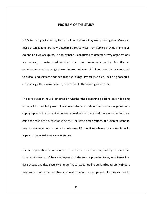 Dissertation on hr outsourcing services