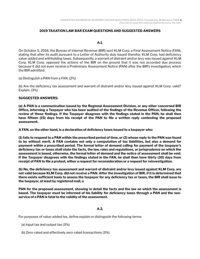 45709281420142019TAXATIONLAWBARQuestionsandAnswers.pdf