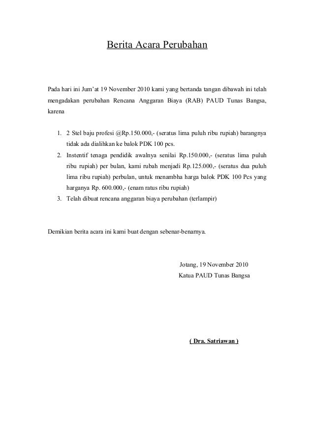 45726040 Berita Acara Perubahan