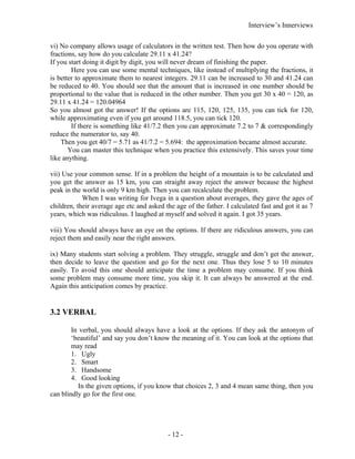 Interview Fast Calculation All about Interview | PDF