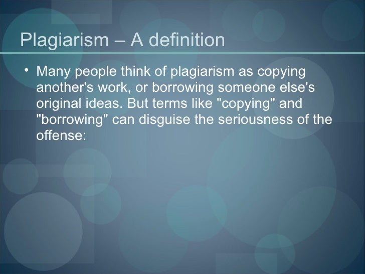 Ways to commit plagiarism