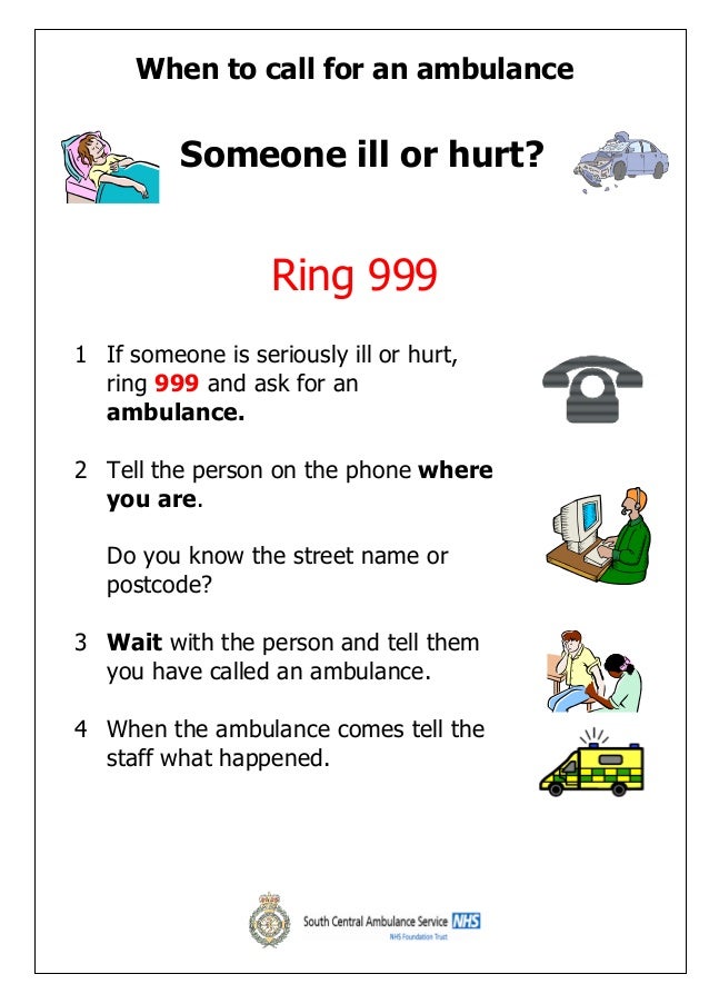 when to call for an ambulance easy read