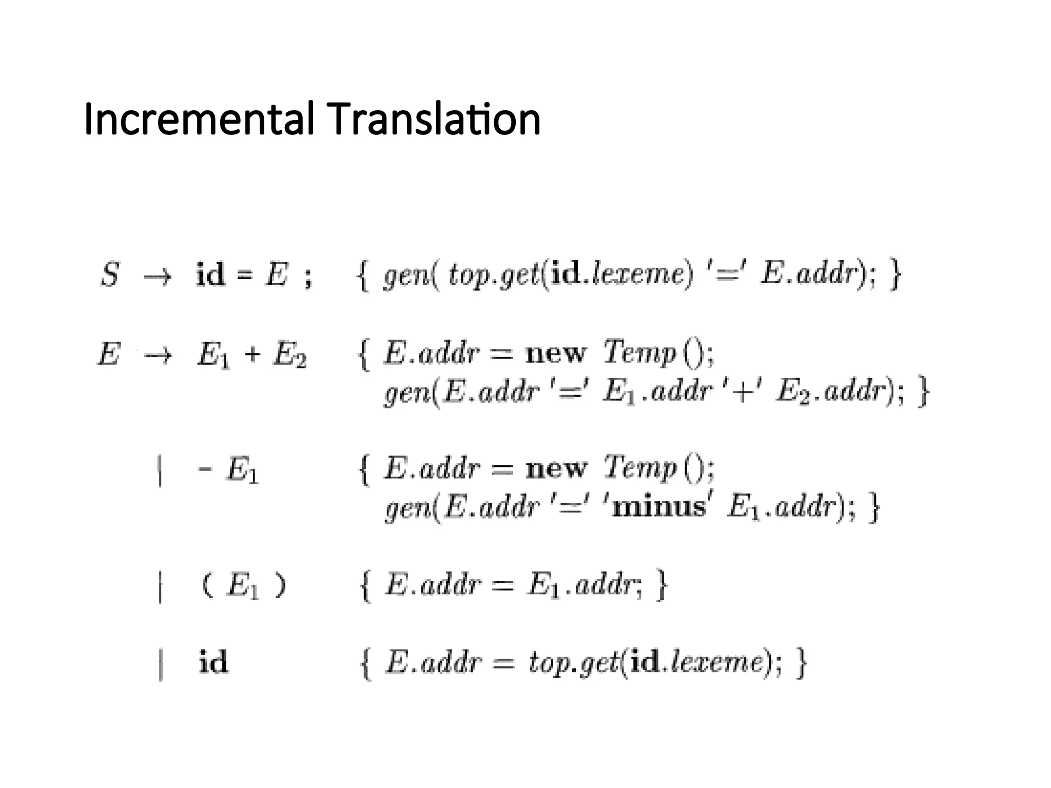 Incremental Translation
 