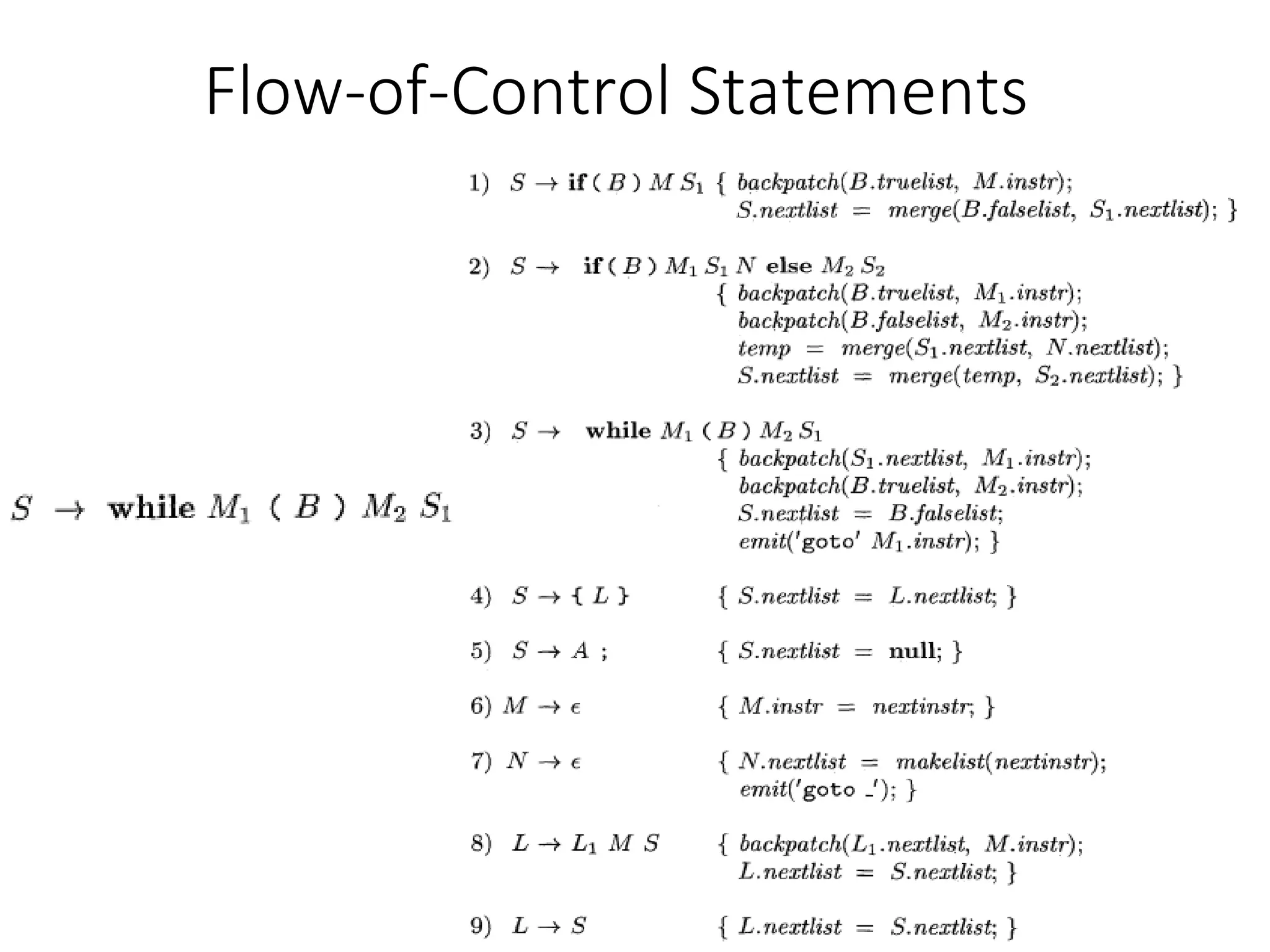 Flow-of-Control Statements
 
