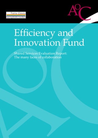 Efficiency and
Innovation Fund
Shared Services Evaluation Report:
The many faces of collaboration
 