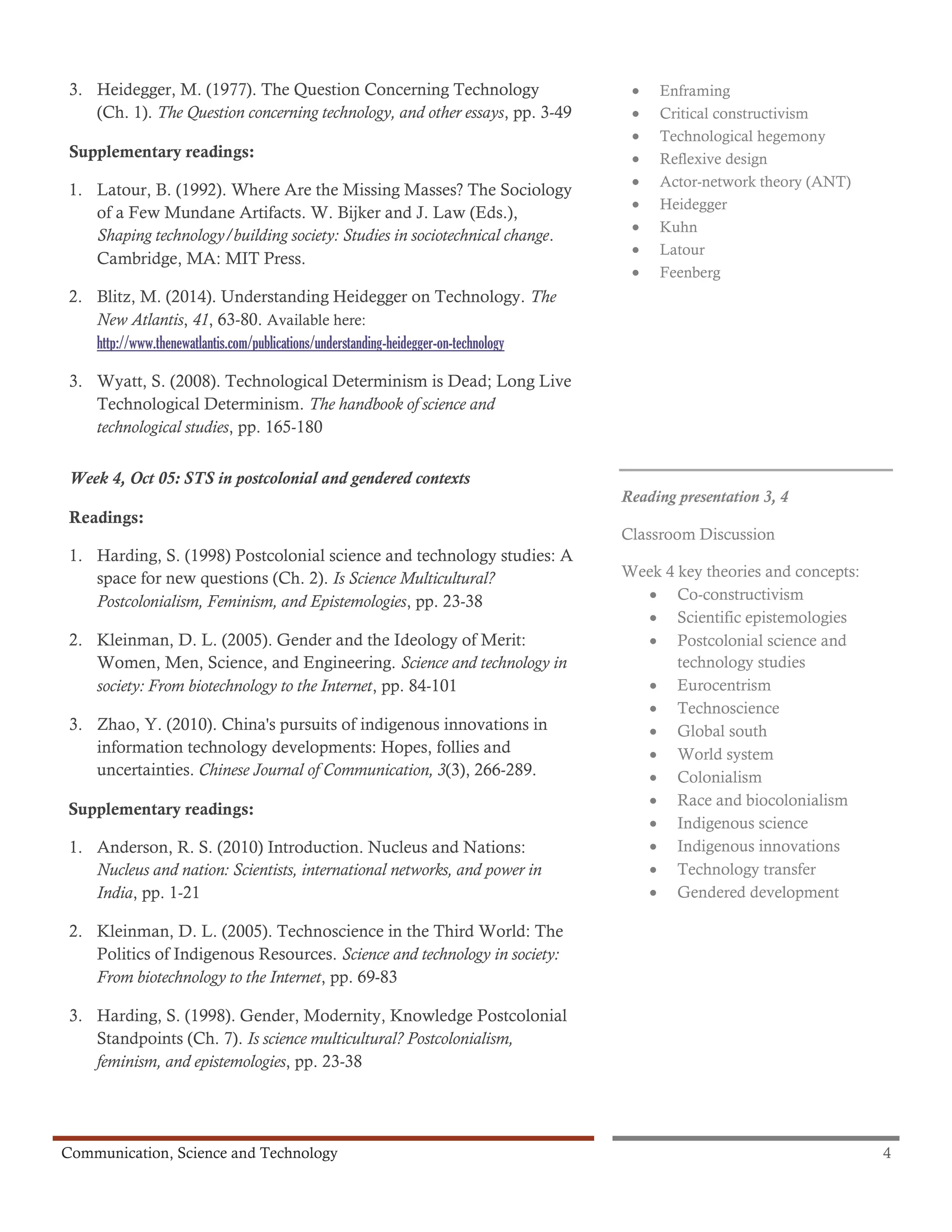 CMNS 446-4 Communication, Science & Technology, Updated Syllabus, Fall 2015  A Rahman Oct 5 2015 | PDF