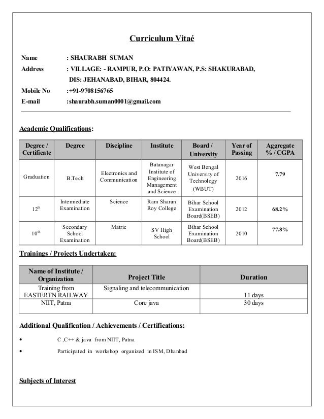 tcs cv format tcs resume format