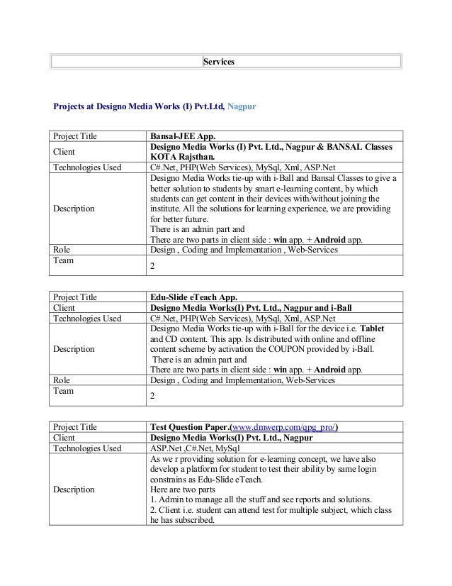 dot net resume sample