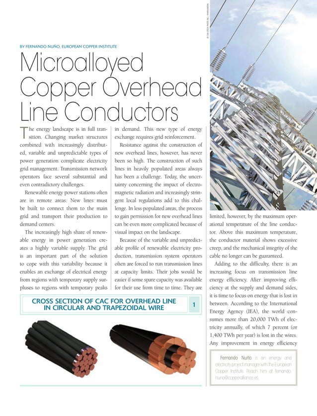 Micro-alloyed copper overhead line conductors - PowerGrid International ...