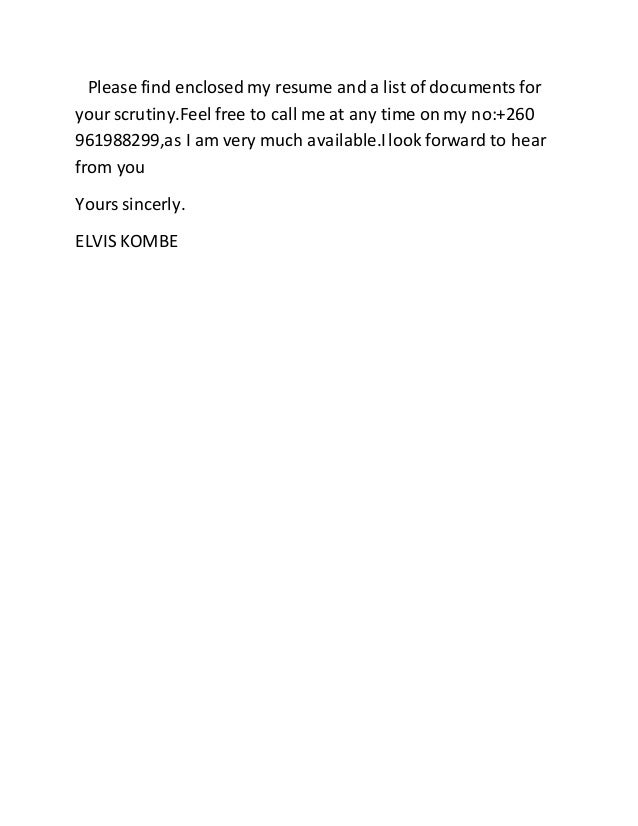 enclosed is my resume