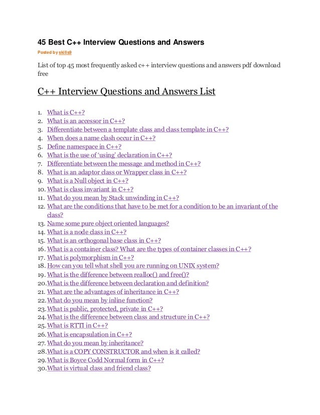 C programming interview questions and answers with explanations pdf free C programming interview questions and answers with explanations pdf free