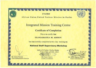 Supervisors certificate