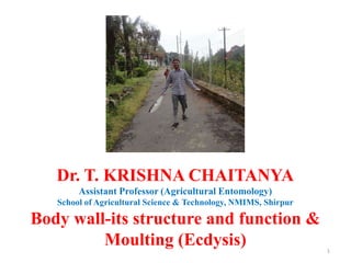 Dr. T. KRISHNA CHAITANYA
Assistant Professor (Agricultural Entomology)
School of Agricultural Science & Technology, NMIMS, Shirpur
Body wall-its structure and function &
Moulting (Ecdysis) 1
 