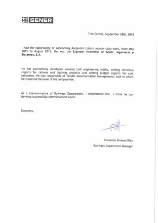 Fernando Álvarez's Recommendation letter