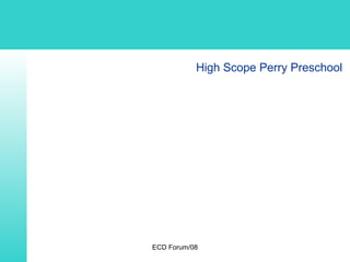 ECD Forum/08
High Scope Perry Preschool
 