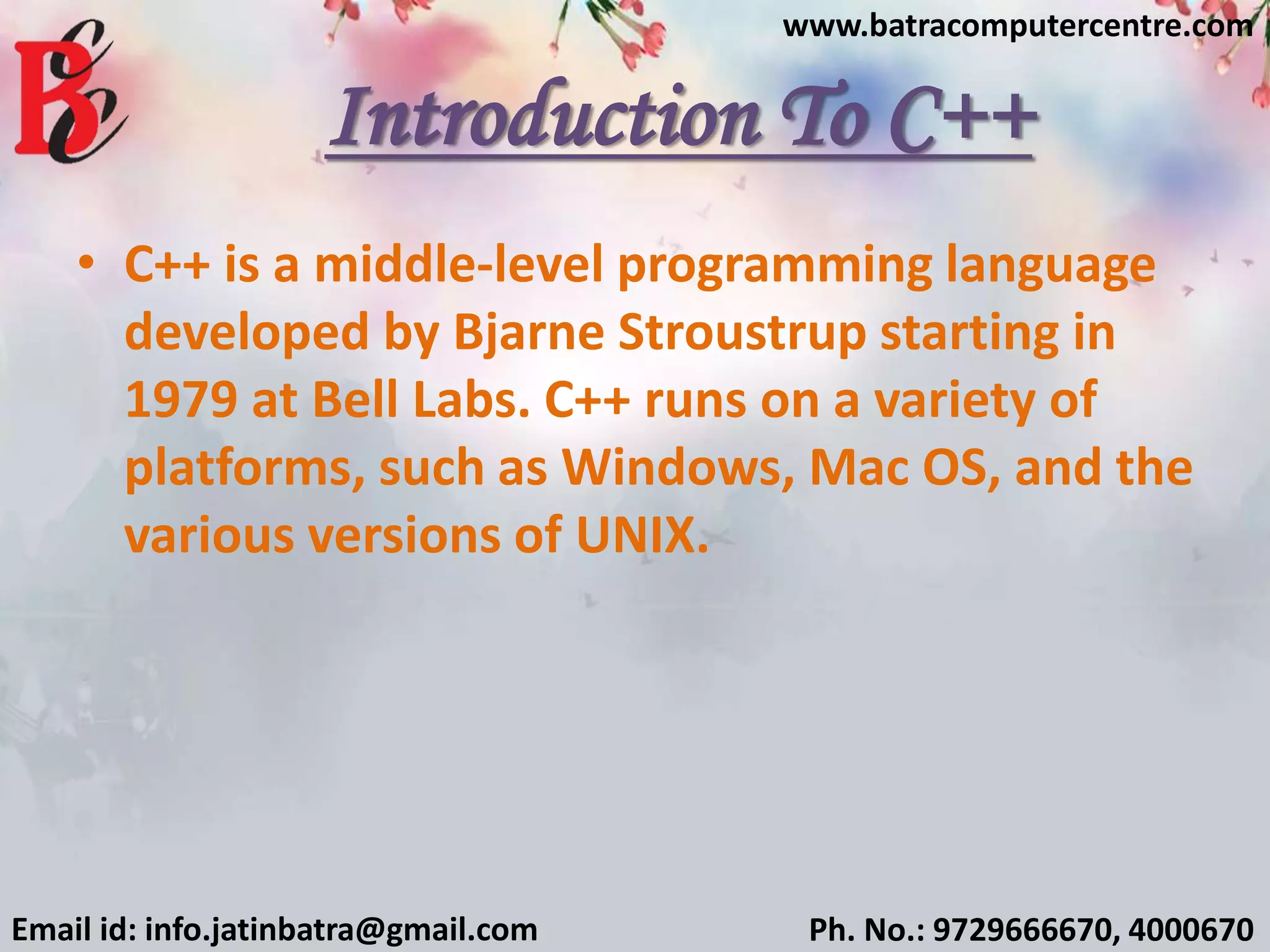 45 Days C++ Programming Language Training in Ambala | PPTX