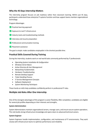 45 Days Job Internship Program – One Internship That Opens Multiple IT ...