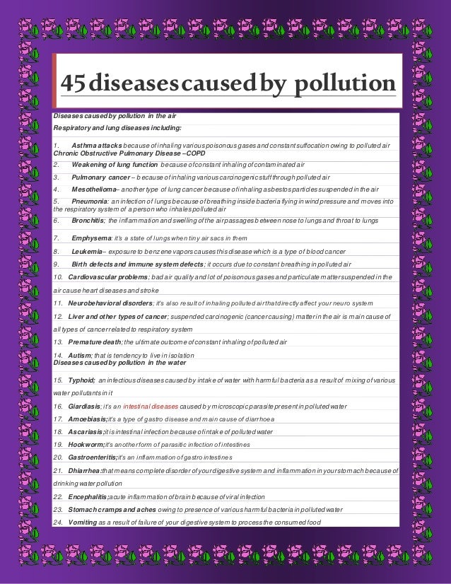 Diseases caused by pollution