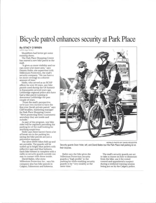 Bicycle patrol enhances security at Park Place