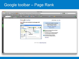 Google toolbar – Page Rank 