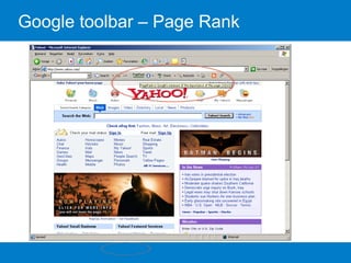 Google toolbar – Page Rank 