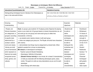 archetype minilesson | PDF