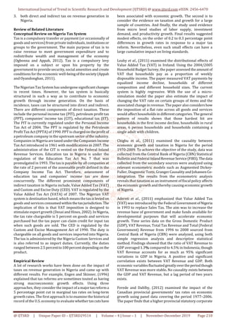 Impact of Taxes on Revenue Generation in Nigeria (A Study of Federal ...