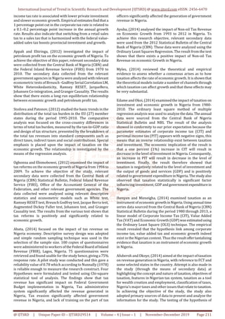 Impact of Taxes on Revenue Generation in Nigeria (A Study of Federal ...