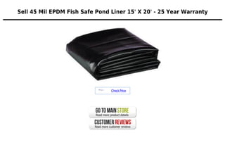 45 mil epdm fish safe pond liner 15 x 20   25 year warranty