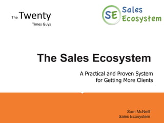 The TwentyTimes Guys Company Name Here The Sales Ecosystem A Practical and Proven System for Getting More Clients Sam McNeillSales Ecosystem 