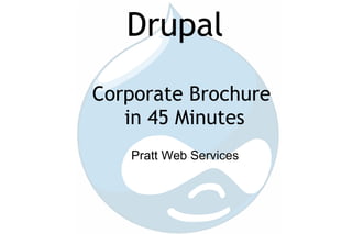 Drupal Corporate Brochure  in 45 Minutes ,[object Object]