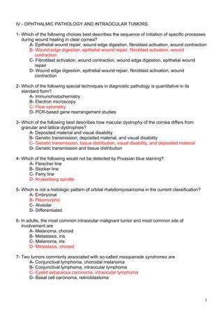 Bcsc Question 45 Multiple Choice Questions (MCQS) - introcular tumors-bcsc04.doc