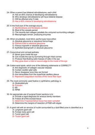 Bcsc Question 45 Multiple Choice Questions (MCQS) - introcular tumors-bcsc04.doc