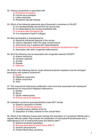Bcsc Question 45 Multiple Choice Questions (MCQS) - introcular tumors-bcsc04.doc